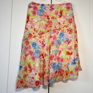 Nine & Company Floral Midi Asymmetrical Skirt Sz 8